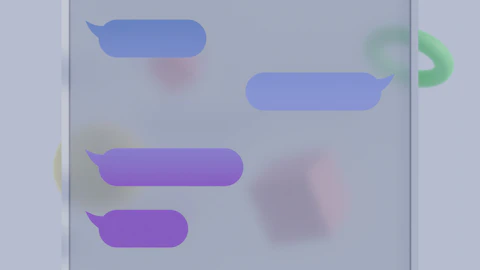 Globos de diálogo proyectados sobre una pantalla translúcida