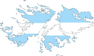 Silueta celeste y blanca de las Islas Malvinas