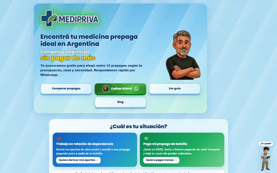 Captura del sitio MediPriva